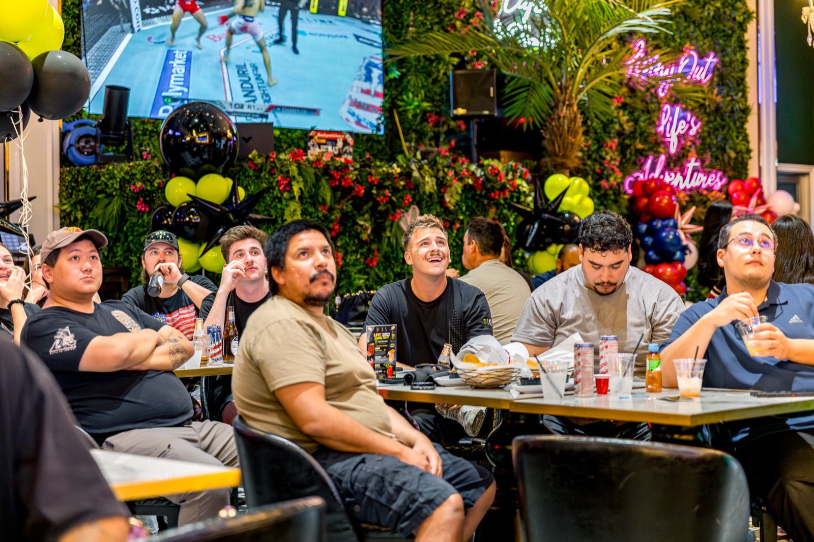 The crowd at The Lola watching UFC Freedom 250 on the screens